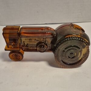 Vintage Avon Amber Tractor Cologne Bottle Full